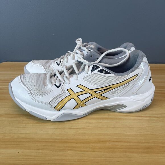 ASICS Men's Size 7 Shoes GEL-Rocket 10 Volleyball White/bronze 1071A054 - Picture 5 of 9